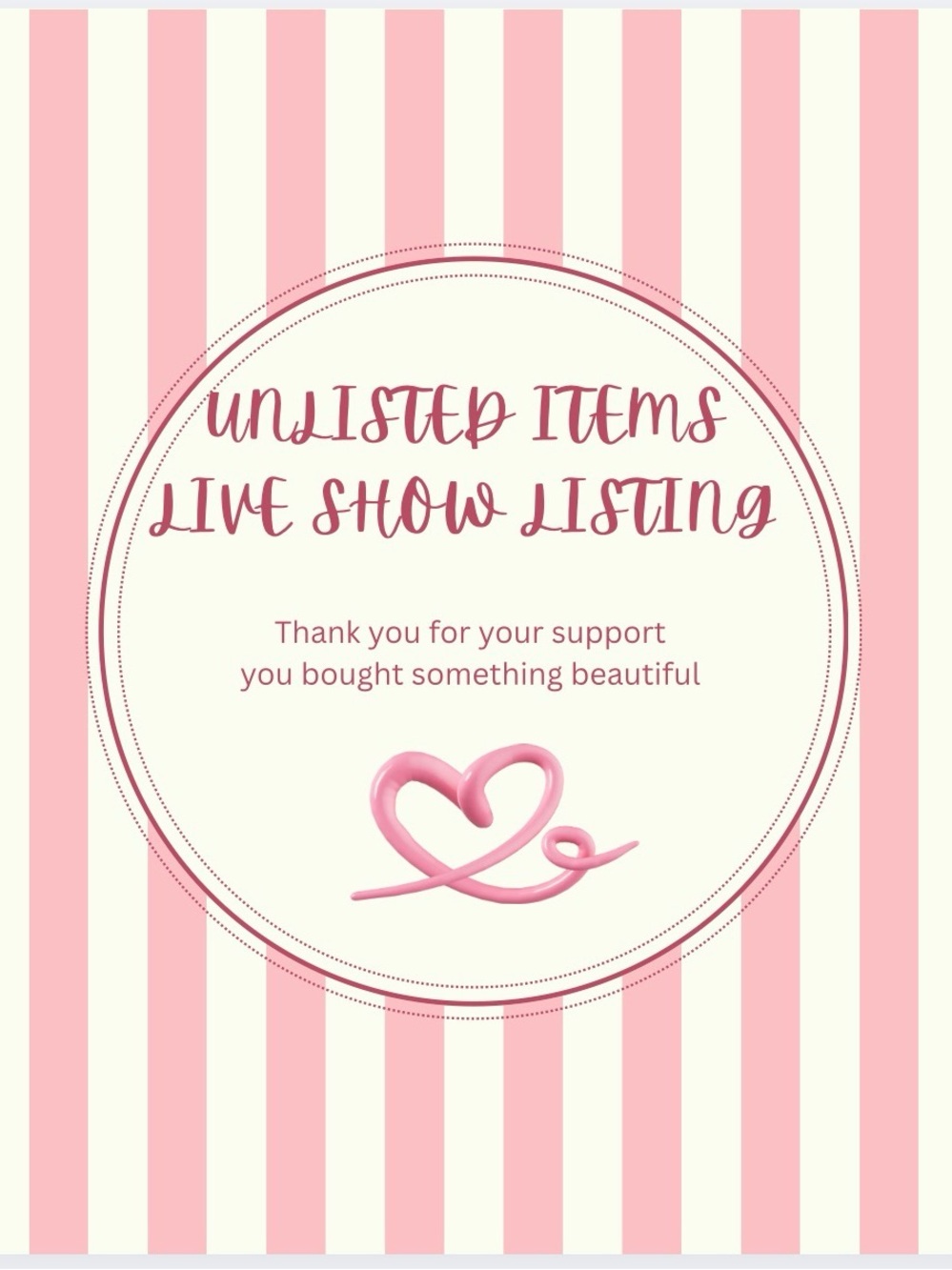 Unlisted Items Live Show Listing